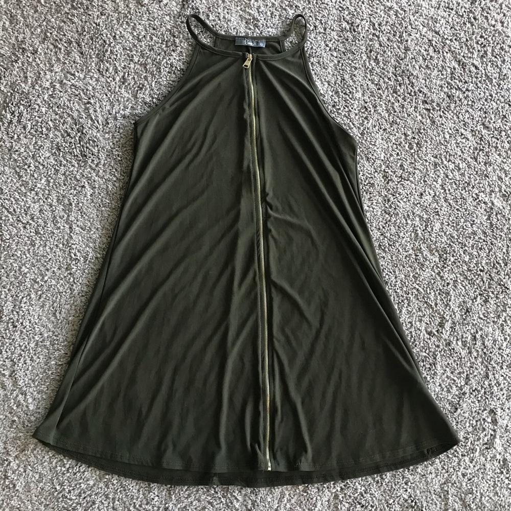 Pinc Olive Green Flowy Dress Size L